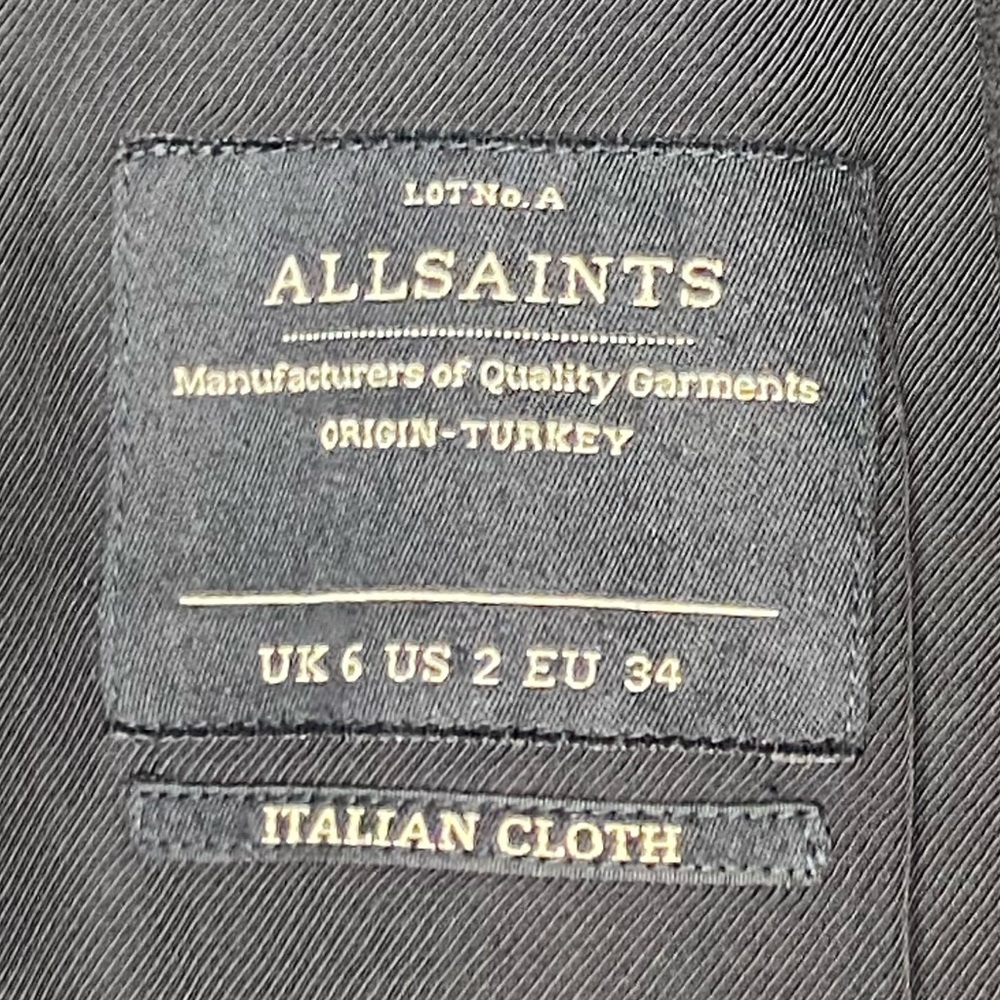 All Saints Alice Jax Leather Sleeve Coat Black - Picture 6 of 6